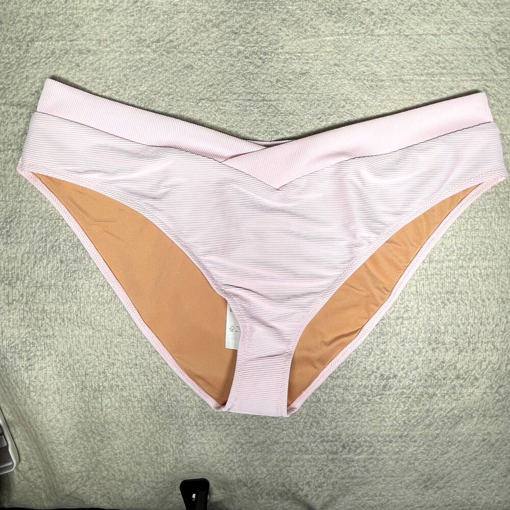J.Crew Ribbed cross-front cheeky bikini bottom - swimwear Size 2X BE812 PBL